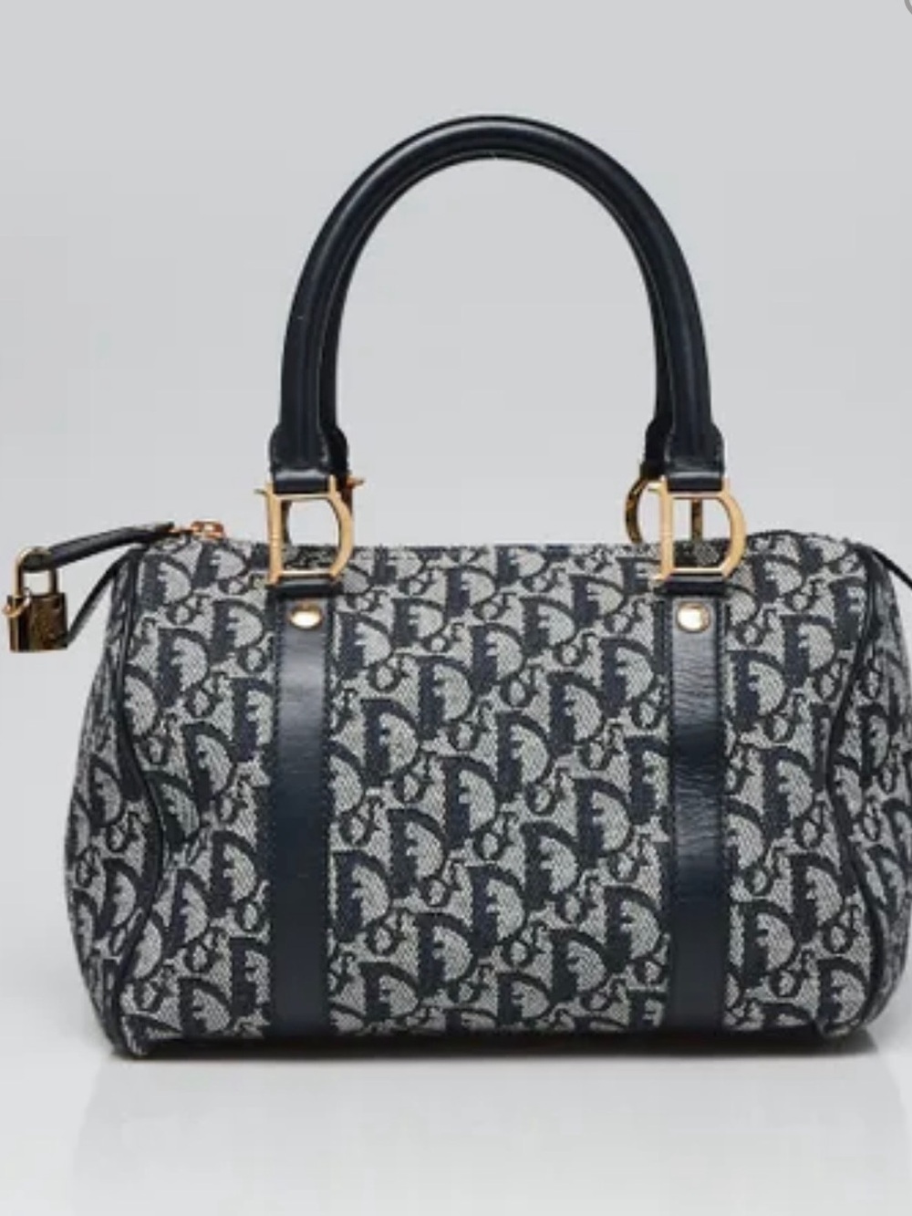 #R53 Vintage Christian Dior Trotter (Retail $2,700USD) Canvas Boston Bag